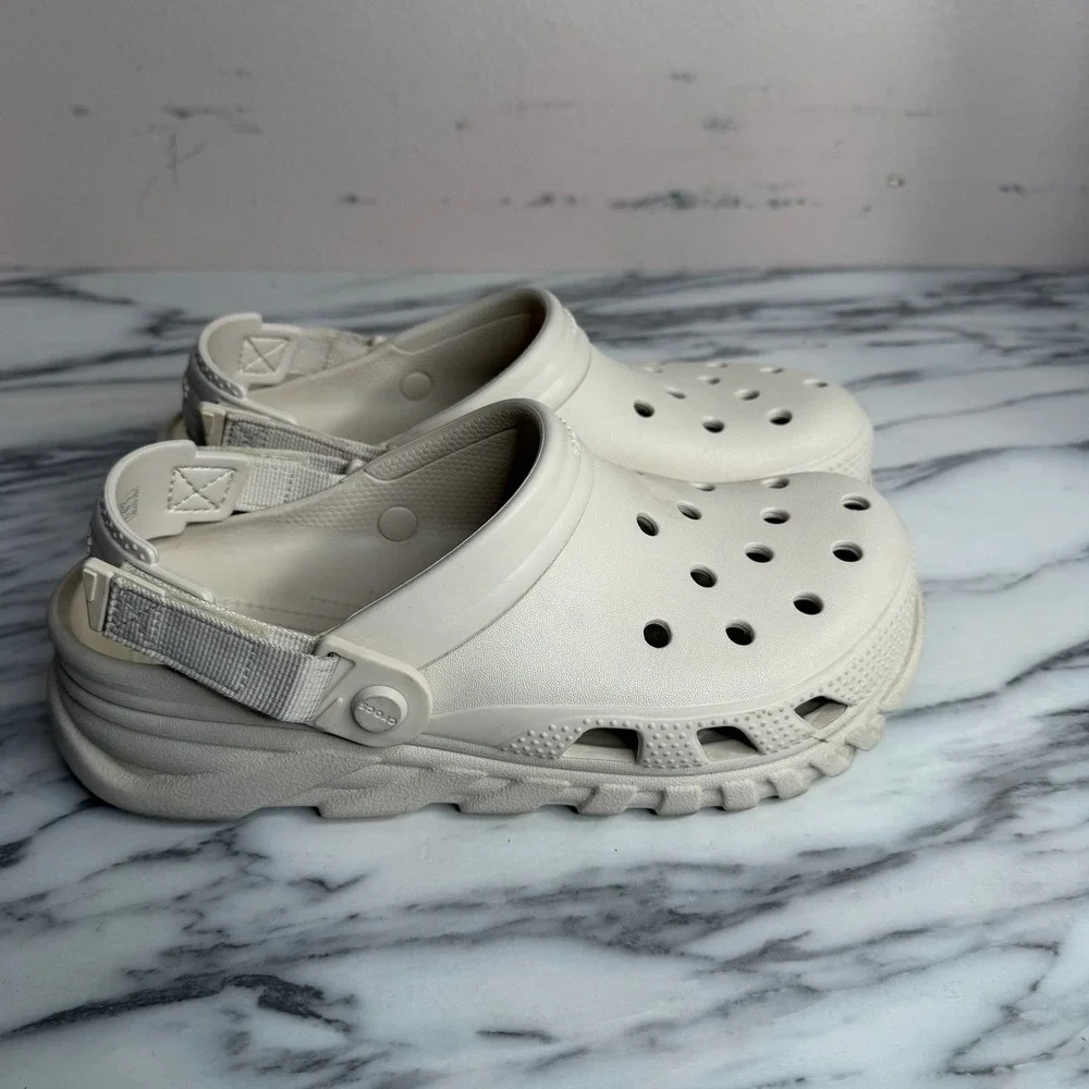 Crocs Duet Max II Clog Adjustable Straps Sandals Stucco Tan Men's 7 Women's 9